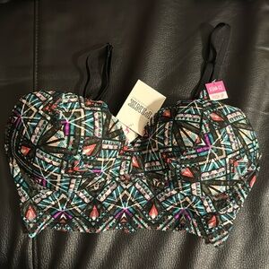 Multicolored Lace PINK Push Up Bralette! Size:Small Brand Newtags still attached
